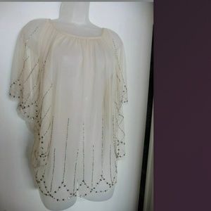 Anthropologie hazel bead&rhinestone butterfly top